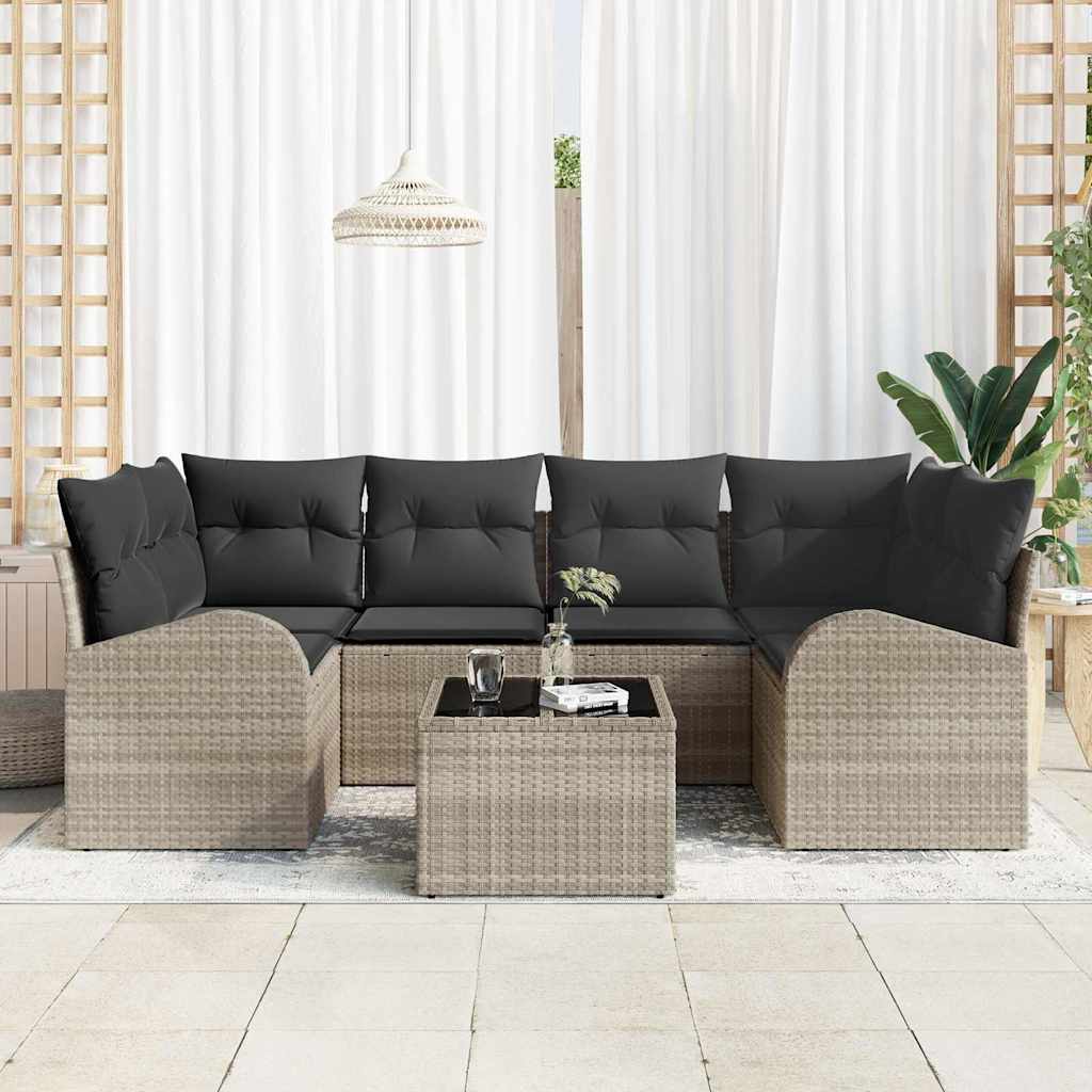 Set Divano da Giardino Grigio chiaro 55 x 55 x 37 cm polyrattan - homemem39