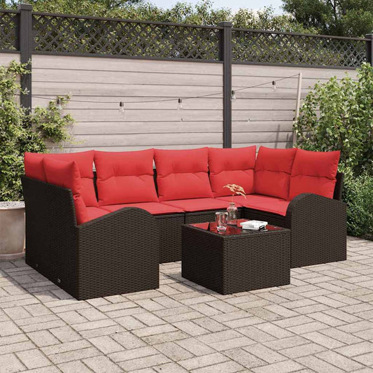 Set Divano da Giardino Marrone 55 x 55 x 37 cm polyrattan