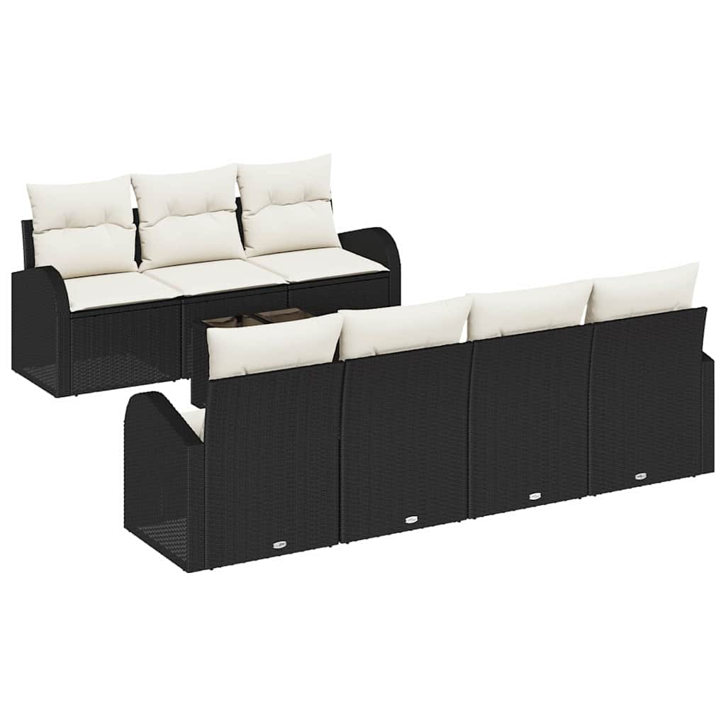 Set Divano da Giardino Nero 55 x 55 x 37 cm polyrattan | homemem39