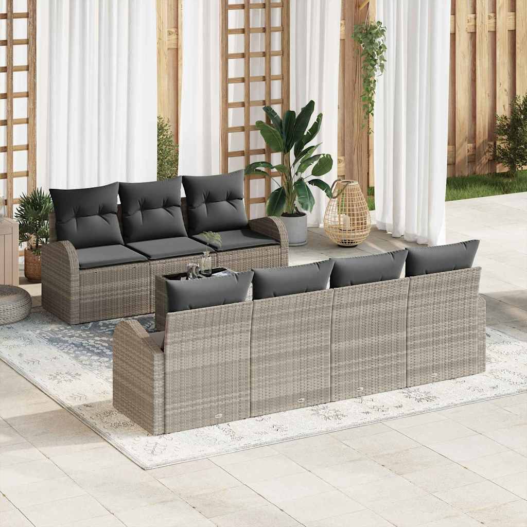 Set Divano da Giardino Grigio chiaro 55 x 55 x 37 cm polyrattan | homemem39