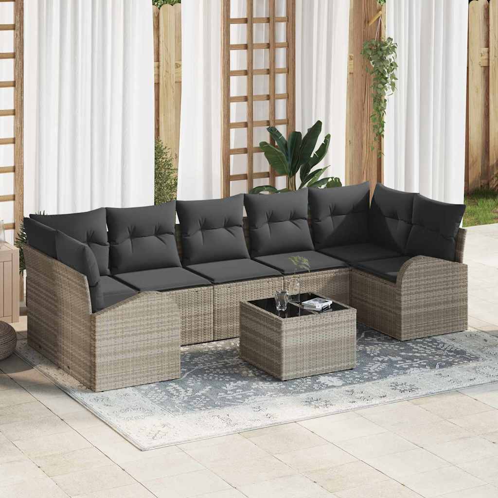 Set Divano da Giardino Grigio chiaro 55 x 55 x 37 cm polyrattan | homemem39