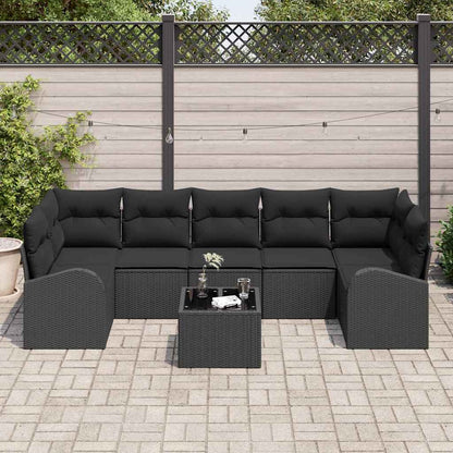 Set Divano da Giardino Nero 55 x 55 x 37 cm polyrattan | homemem39