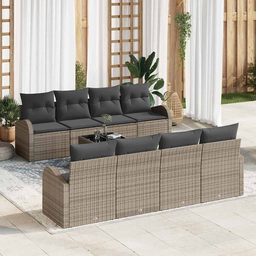 Set Divano da Giardino Grigio 55 x 55 x 37 cm polyrattan | homemem39