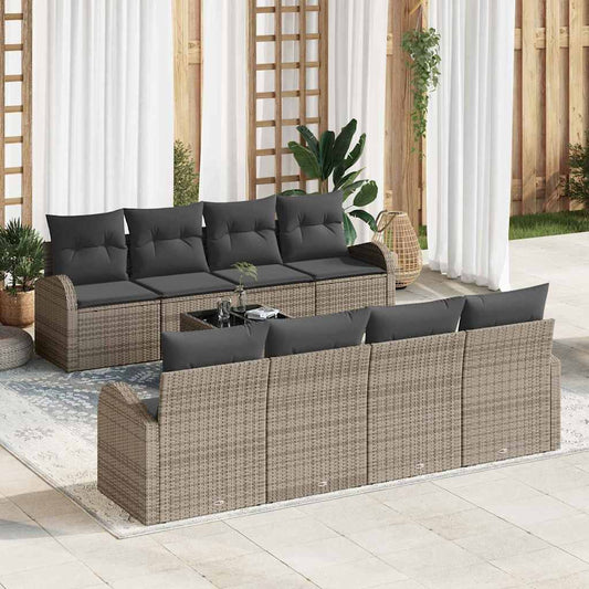 Set Divano da Giardino Grigio 55 x 55 x 37 cm polyrattan