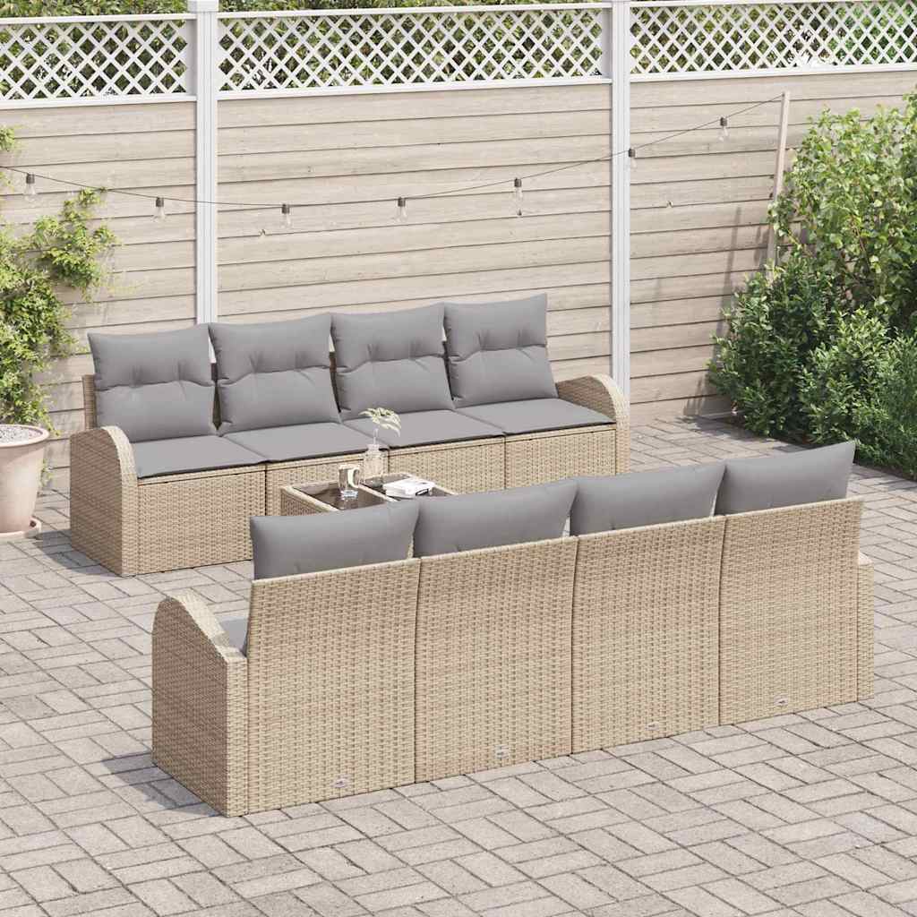 Set Divano da Giardino Beige 55 x 55 x 37 cm polyrattan | homemem39
