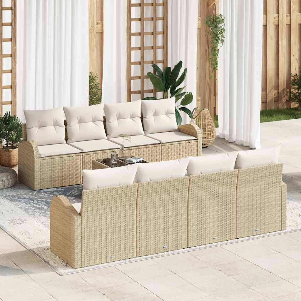Set Divano da Giardino Beige 55 x 55 x 37 cm polyrattan | homemem39