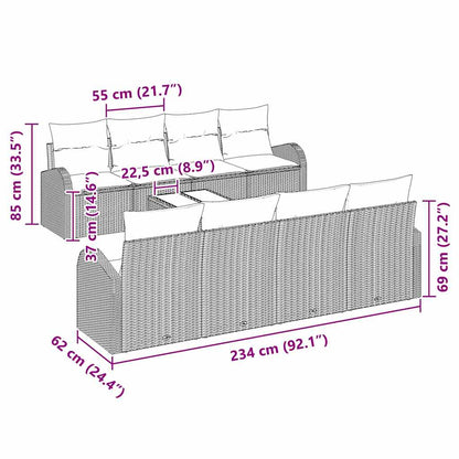 Set Divano da Giardino Beige 55 x 55 x 37 cm polyrattan | homemem39