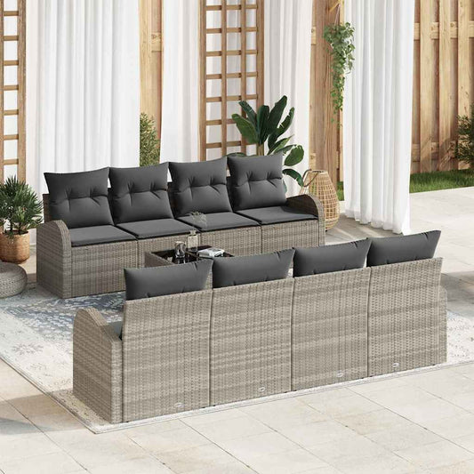 Set Divano da Giardino Grigio chiaro 55 x 55 x 37 cm polyrattan