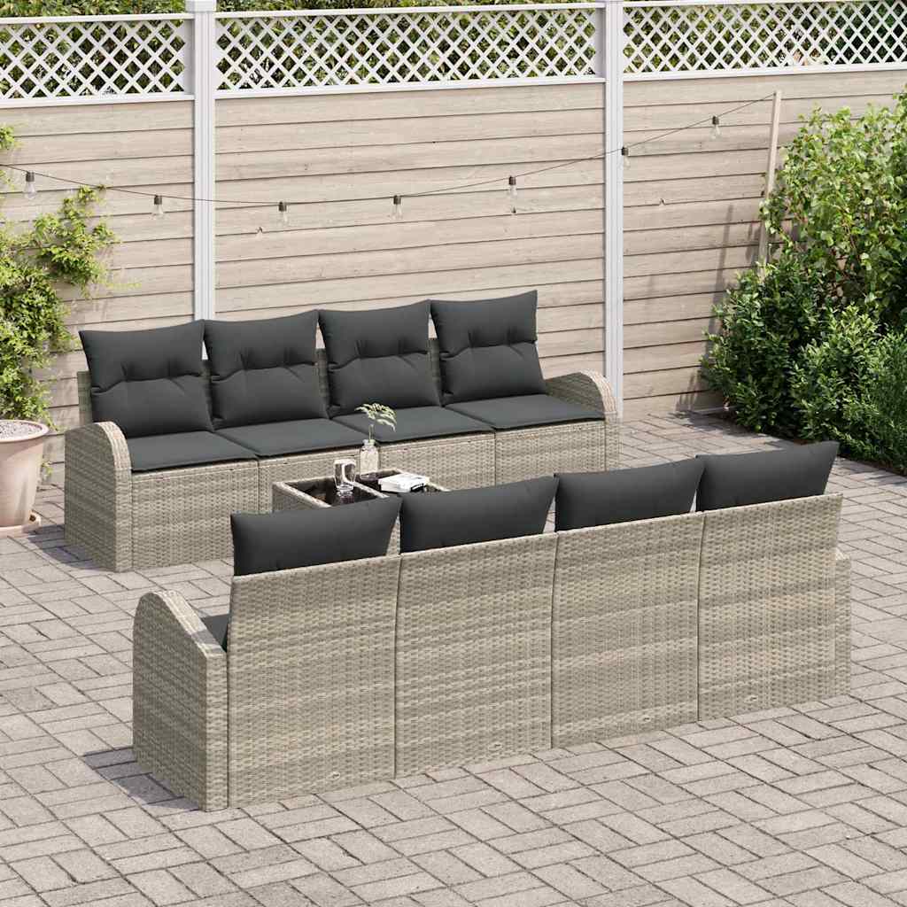 Set Divano da Giardino Grigio chiaro 55 x 55 x 37 cm polyrattan - homemem39