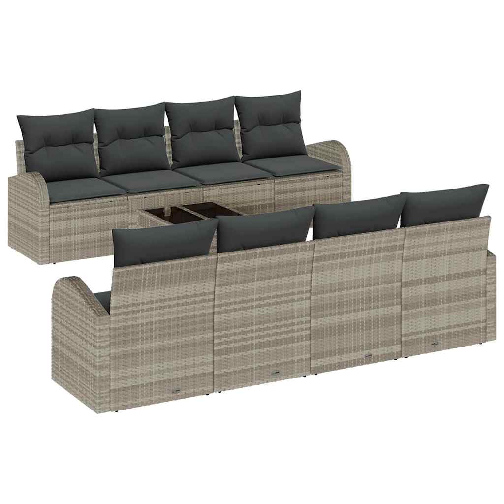 Set Divano da Giardino Grigio chiaro 55 x 55 x 37 cm polyrattan - homemem39