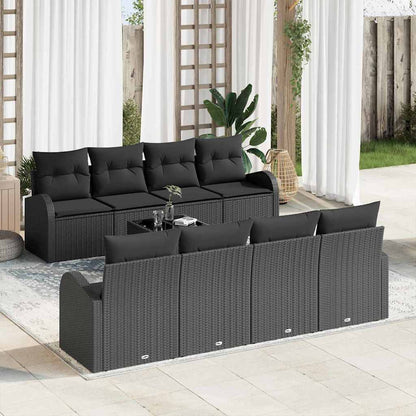 Set Divano da Giardino Nero 55 x 55 x 37 cm polyrattan | homemem39