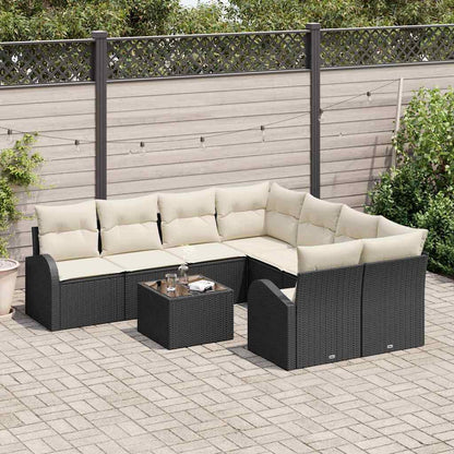 Set Divano da Giardino Nero 55 x 55 x 37 cm polyrattan | homemem39