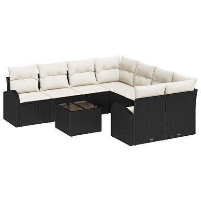 Set Divano da Giardino Nero 55 x 55 x 37 cm polyrattan | homemem39