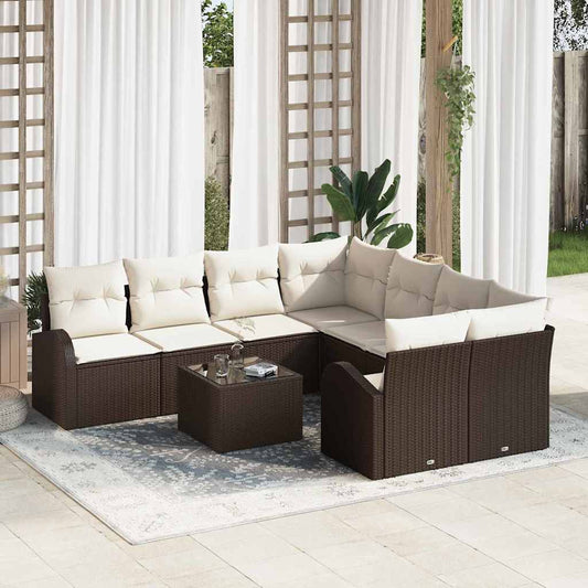 Set Divano da Giardino Marrone 55 x 55 x 37 cm polyrattan