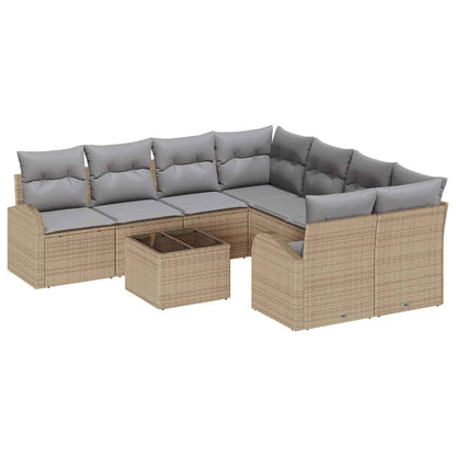 Set Divano da Giardino Beige 55 x 55 x 37 cm polyrattan - homemem39