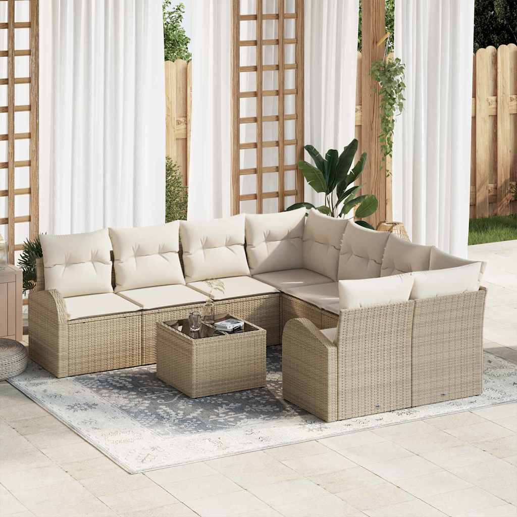 Set Divano da Giardino Beige 55 x 55 x 37 cm polyrattan | homemem39
