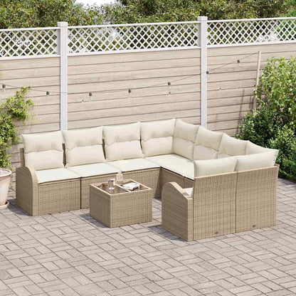Set Divano da Giardino Beige 55 x 55 x 37 cm polyrattan