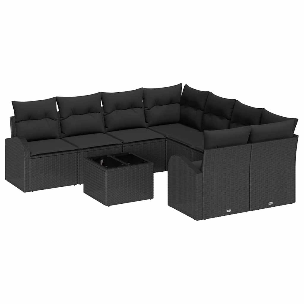 Set Divano da Giardino Nero 55 x 55 x 37 cm polyrattan | homemem39
