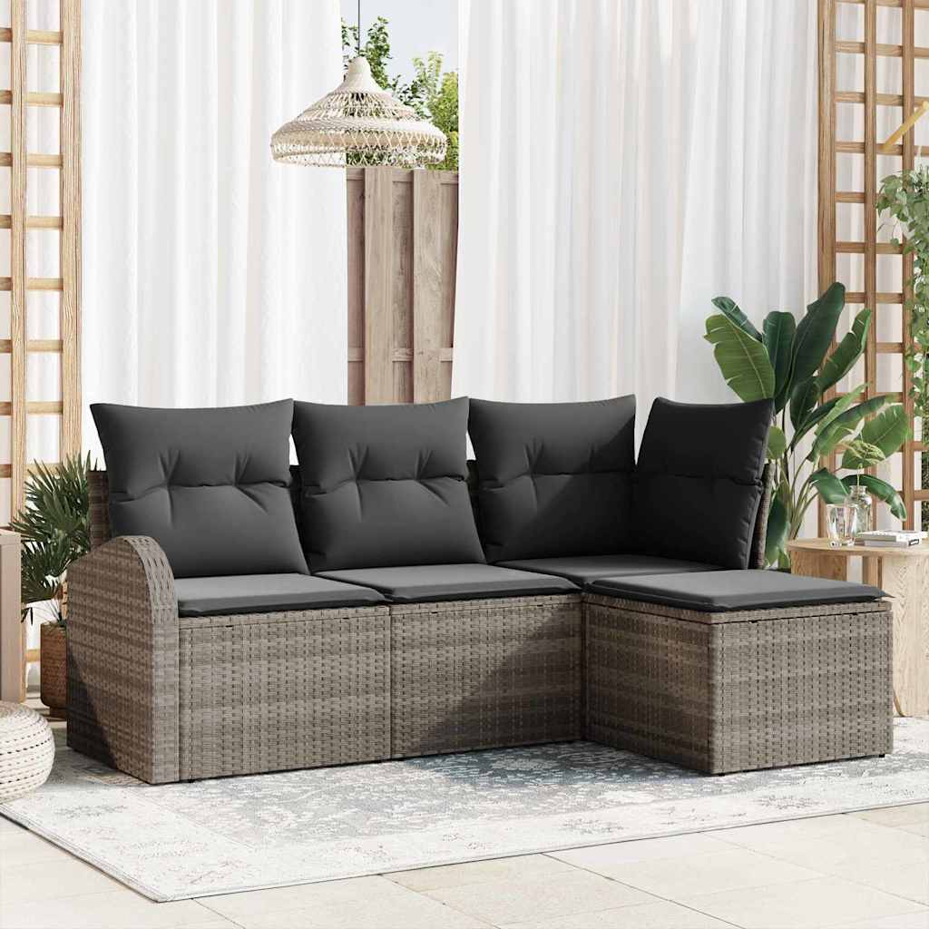 Set Divano da Giardino Grigio polyrattan | homemem39