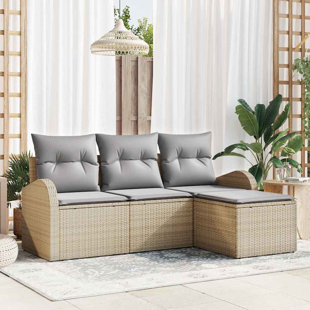 Set Divano da Giardino Beige polyrattan | homemem39