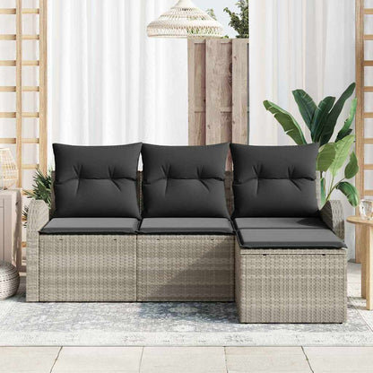 Set Divano da Giardino Grigio chiaro polyrattan | homemem39