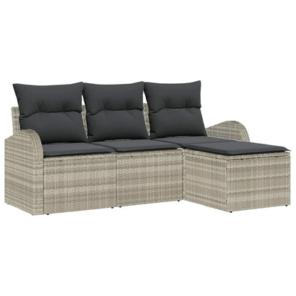 Set Divano da Giardino Grigio chiaro polyrattan | homemem39