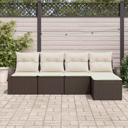 Set Divano da Giardino 5 pcs Marrone polyrattan | homemem39