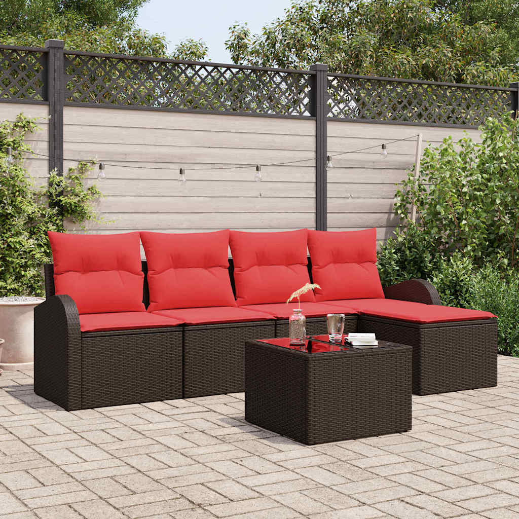 Set Divano da Giardino Marrone polyrattan | homemem39