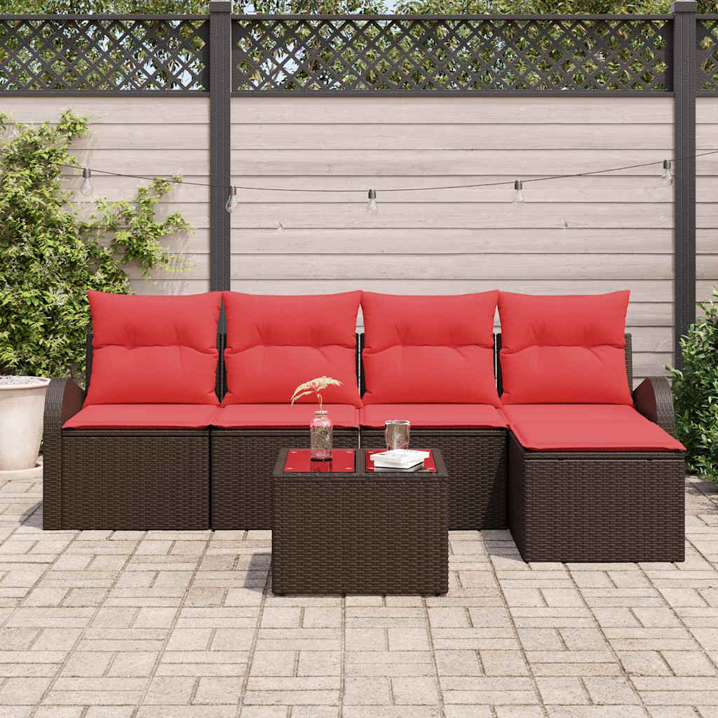 Set Divano da Giardino Marrone polyrattan | homemem39