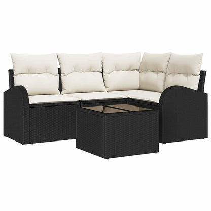 Set Divano da Giardino 5 pz Nero polyrattan | homemem39