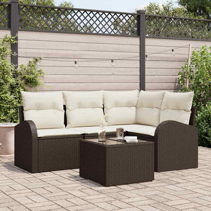Set Divano da Giardino Marrone polyrattan | homemem39