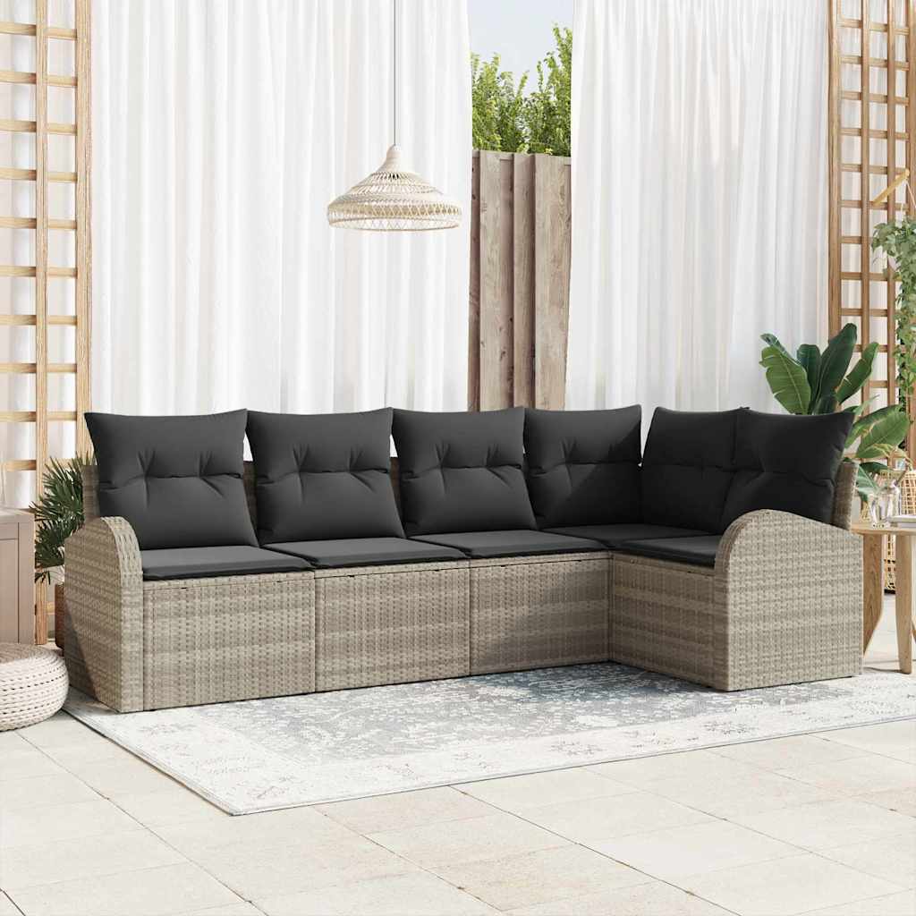 Set di divani con cuscino Grigio chiaro Poliestere | homemem39