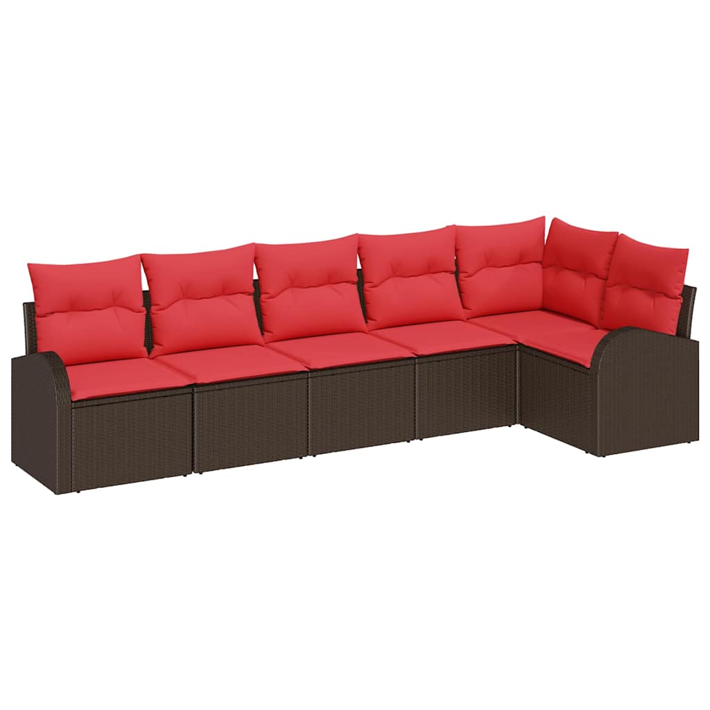 Set Divano da Giardino Marrone polyrattan | homemem39