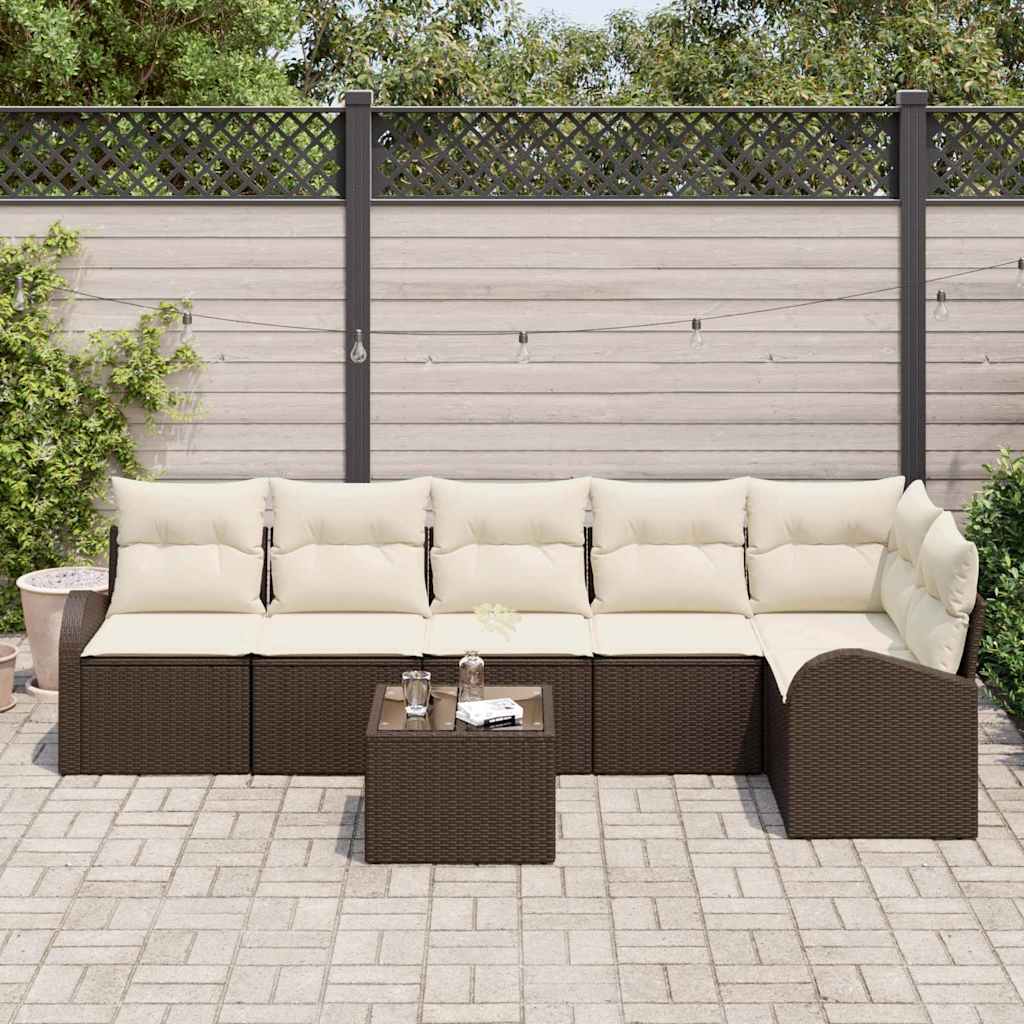 Set Divano da Giardino Marrone polyrattan | homemem39