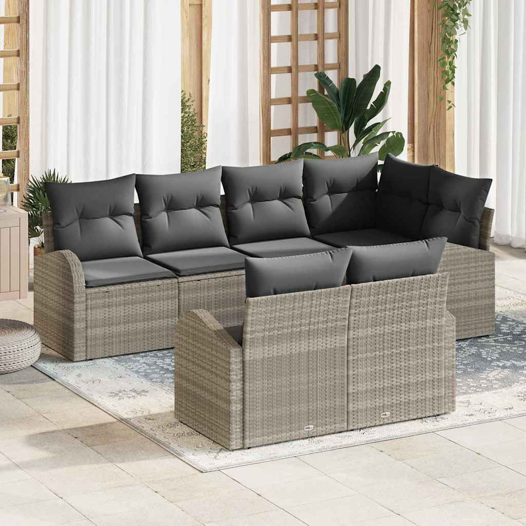 Set Divano da Giardino Grigio chiaro polyrattan | homemem39