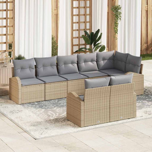 Set Divano da Giardino 8 pcs polyrattan