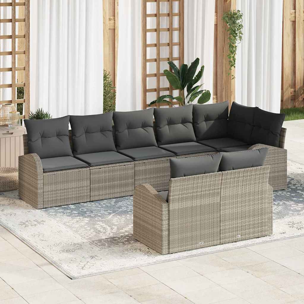 Set Divano da Giardino Grigio chiaro 55 x 55 x 37 cm polyrattan | homemem39