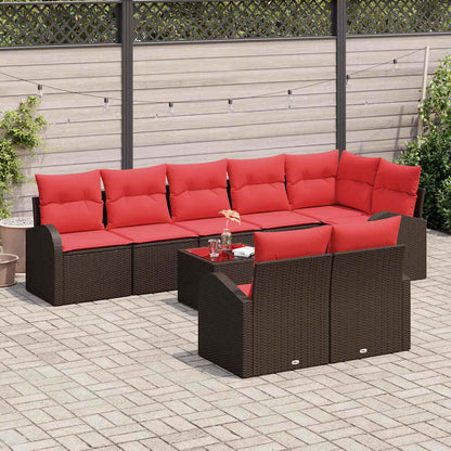 Set Divano da Giardino 9 pcs Marrone polyrattan | homemem39