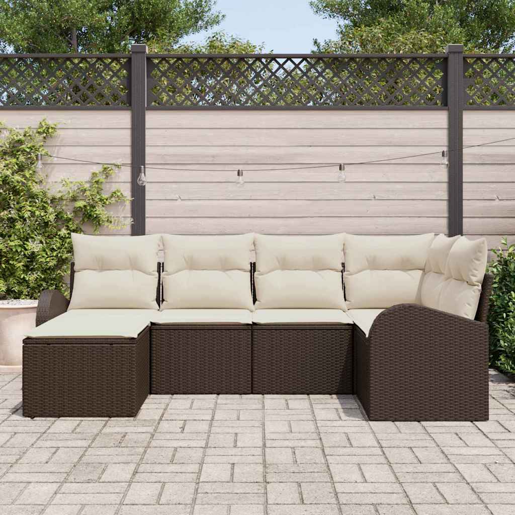 Set Divano da Giardino Marrone polyrattan | homemem39