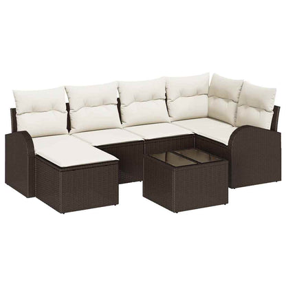 Set Divano da Giardino 7 pcs Marrone polyrattan | homemem39
