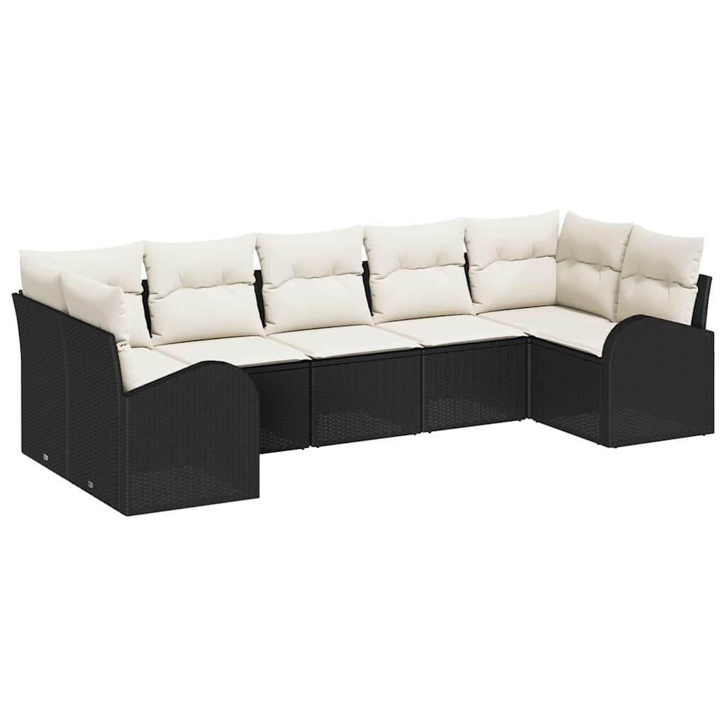 Set Divano da Giardino 7 pz Nero | homemem39