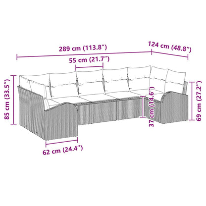 Set Divano da Giardino 7 pz Nero | homemem39