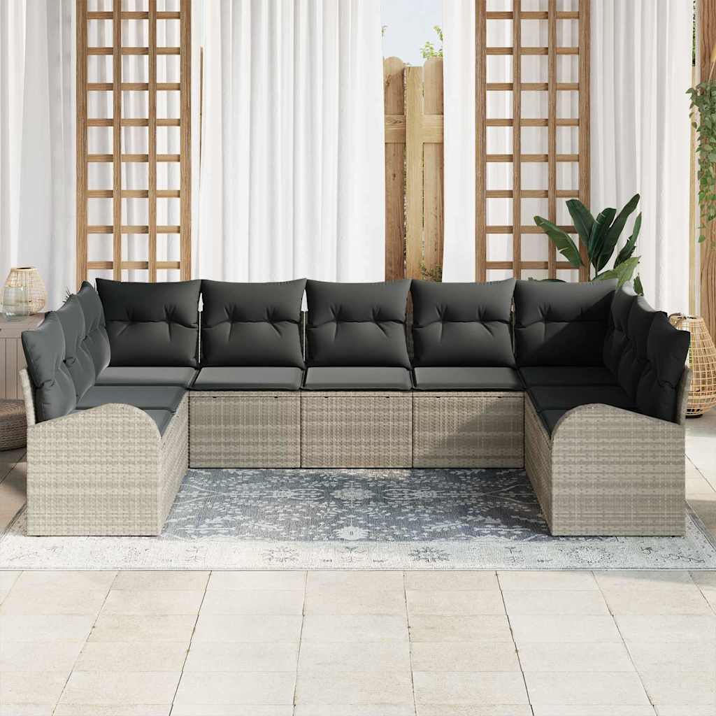 Set di divani con cuscino Grigio chiaro Rattan in Polipropilene | homemem39
