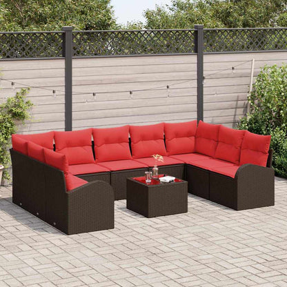 Set di divani 10 pcs Marrone Rattan in Polipropilene | homemem39