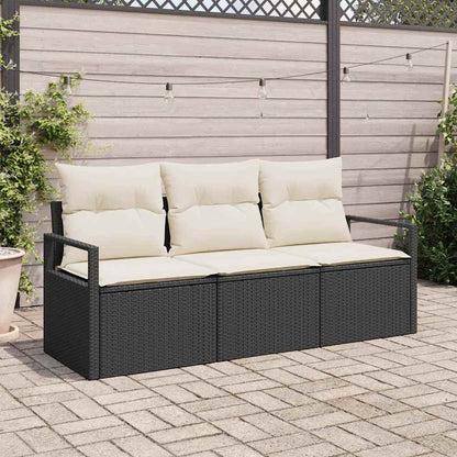 Set di divani 3 pcs Nero polyrattan | homemem39