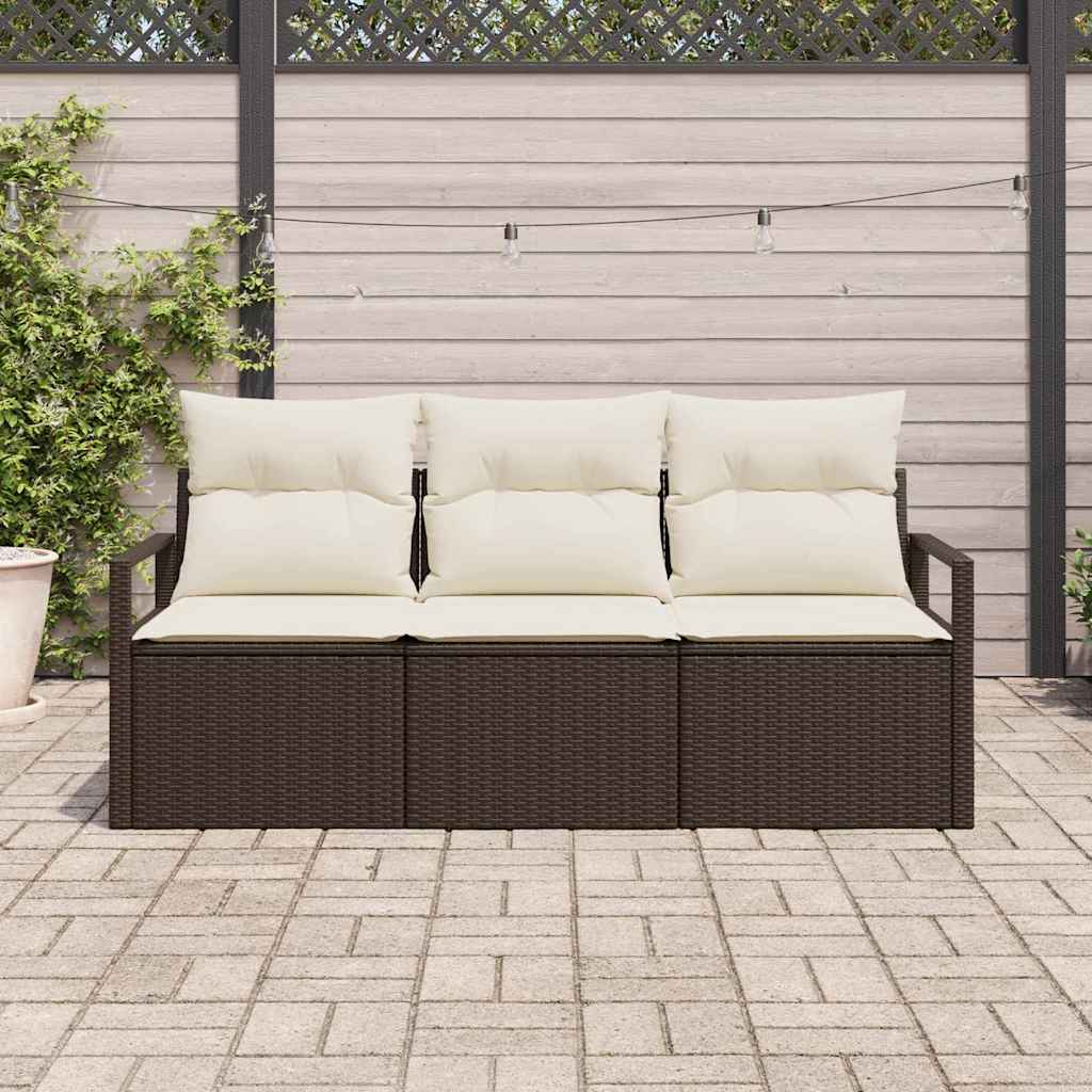 Set di divani 3 pcs Marrone polyrattan | homemem39