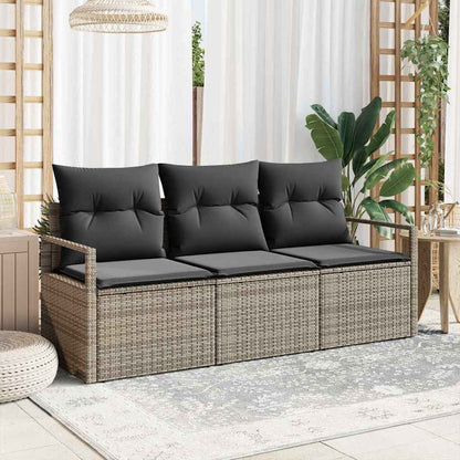 Set di divani 3 pcs Grigio polyrattan | homemem39