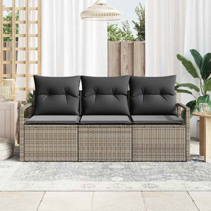 Set di divani 3 pcs Grigio polyrattan | homemem39