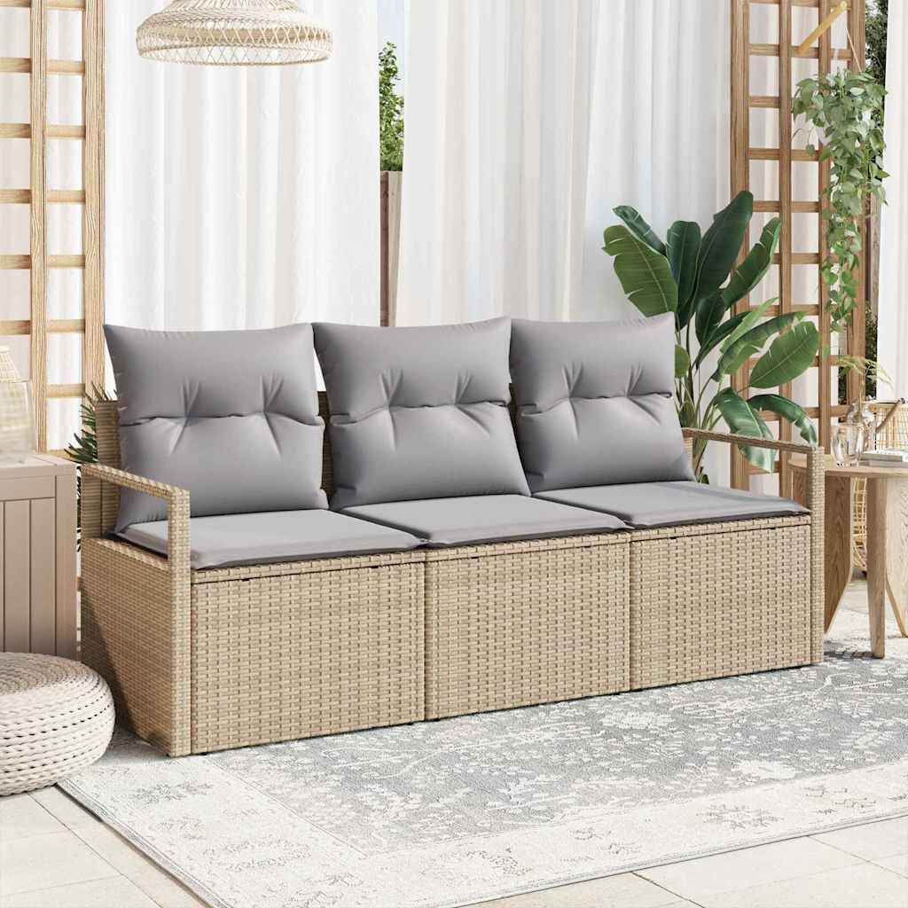 Set di divani 3 pcs Beige polyrattan | homemem39
