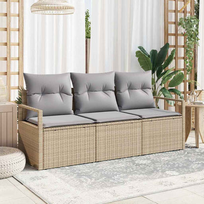Set di divani 3 pcs Beige polyrattan | homemem39